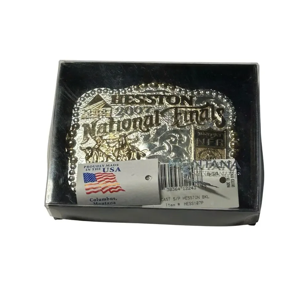 2007 Hesston Wrangler National Finals Rodeo Montana Silversmiths Buckle USA MADE
